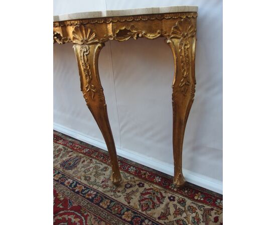 LOUIS XV STYLE GILDED WOOD CONSOLE EARLY 20TH CENTURY