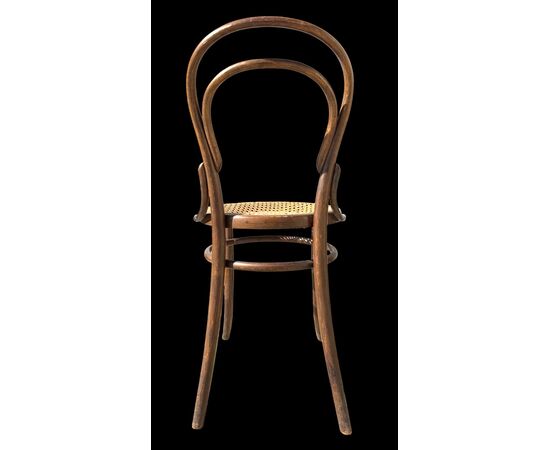 4 wooden chairs with Vienna straw seats. Fischel manufacture. Austria.