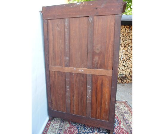 TWO-DOOR BOOKCASE IN FLAME MAHOGANY, CHARLES X STYLE, FRANCE, cm W 125xD40xH217