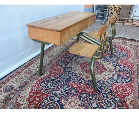 SCHOOL DESK WITH SEAT 1900s ERA