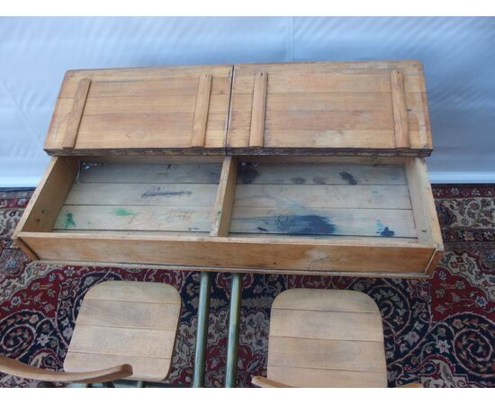 SCHOOL DESK WITH SEAT 1900s ERA