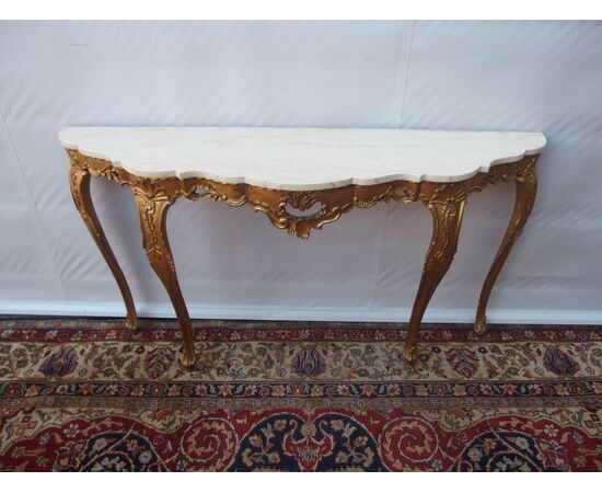 LOUIS XV STYLE GILDED WOOD CONSOLE EARLY 20TH CENTURY