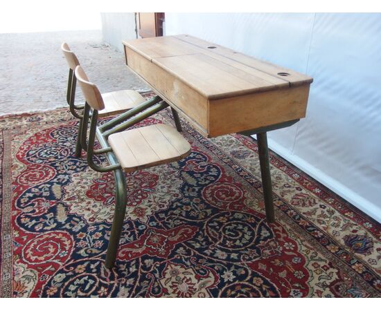 SCHOOL DESK WITH SEAT 1900s ERA