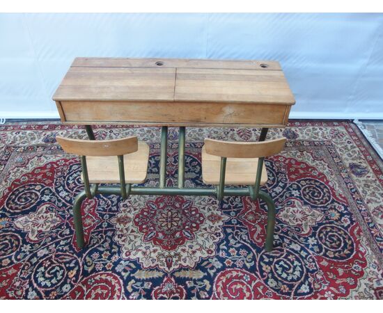 SCHOOL DESK WITH SEAT 1900s ERA