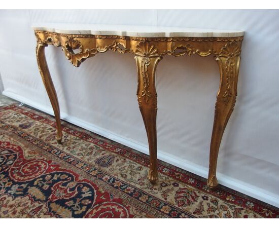 LOUIS XV STYLE GILDED WOOD CONSOLE EARLY 20TH CENTURY