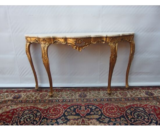 LOUIS XV STYLE GILDED WOOD CONSOLE EARLY 20TH CENTURY
