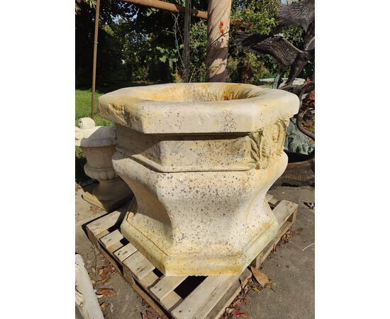 Spettacolare pozzo veneziano in marmo botticino - 105 x 105 cm