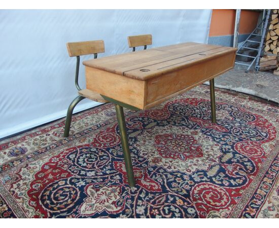 SCHOOL DESK WITH SEAT 1900s ERA