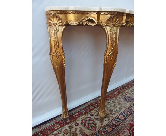 LOUIS XV STYLE GILDED WOOD CONSOLE EARLY 20TH CENTURY