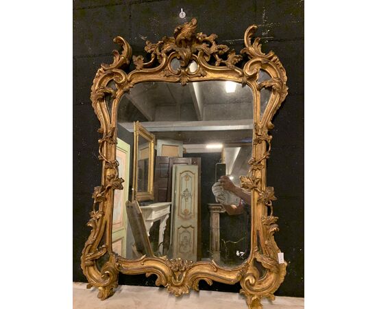 specc338 - mirror in gilded wood, 19th century, cm l 78 xh 105     