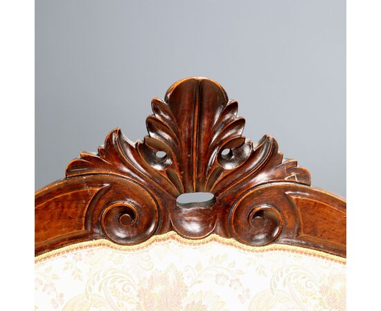 Louis Philippe Walnut Sofa, Italy, Mid-19th Century