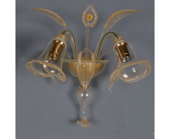 Set of Four Murano Glass Sconces, Italy, Second Half of the 20th Century