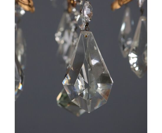Bronze and Crystal Chandelier