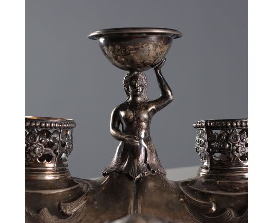 Central European Silver Inkwell, 18th-19th Century
