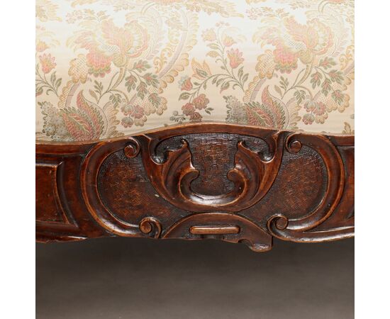 Louis Philippe Walnut Sofa, Italy, Mid-19th Century