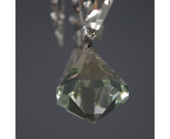 Bronze and Crystal Chandelier