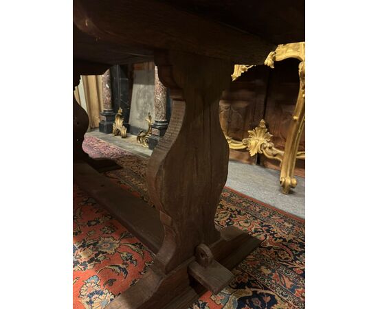 TAV324 - Walnut table, 19th century, dimensions cm L 200 x D 71 x H 83