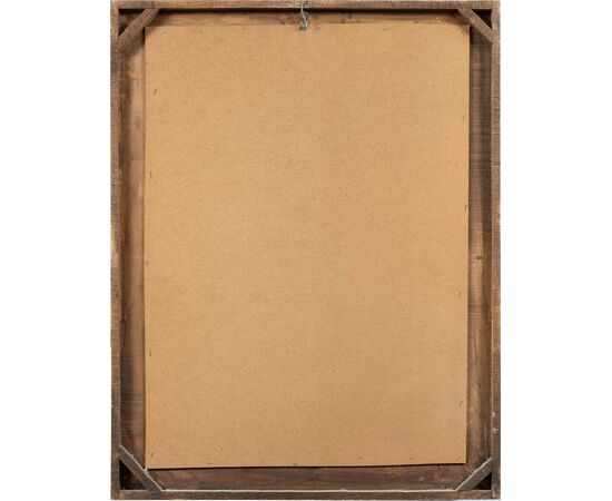 Liberty mirror in carved and gilded wood. Italy, 20th century.