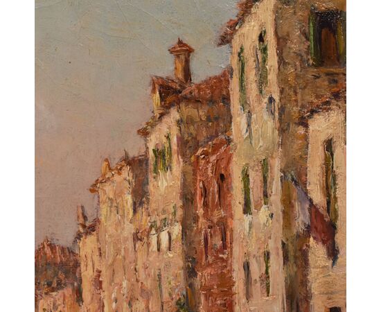 DIPINTI ANTICHI, QUADRI VEDUTA DI VENEZIA, PITTURA AD OLIO SU TELA, XX SECOLO. (QP694)