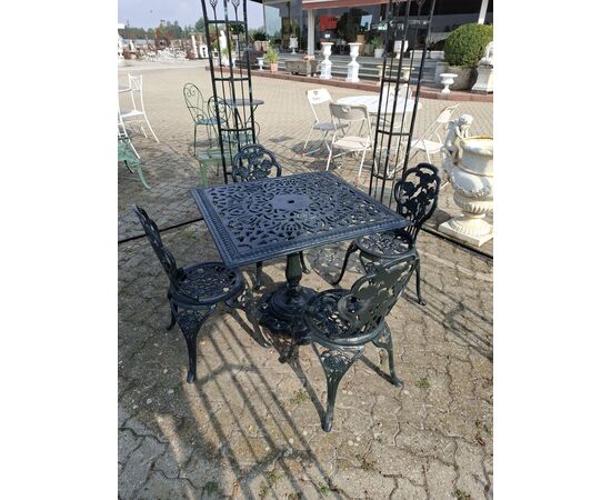 Cast iron table and chairs