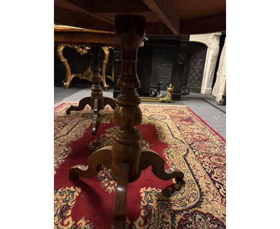 TAV325 - Sorrento inlaid table with Saint George, 19th century, dimensions diameter 80 cm x H 79