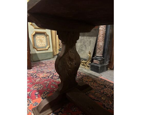 TAV324 - Walnut table, 19th century, dimensions cm L 200 x D 71 x H 83