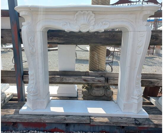 White marble fireplace