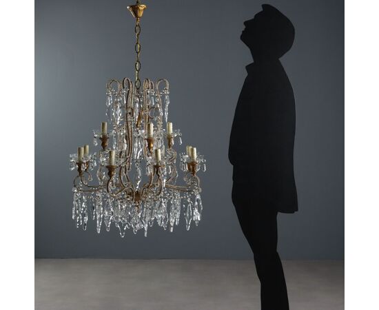 Lampadario a Dodici Luci Italia XX Secolo