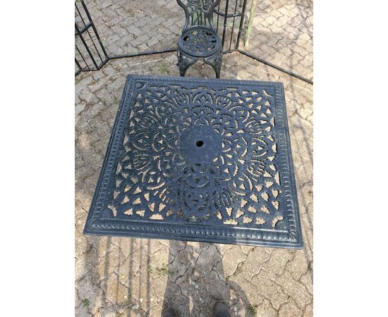Cast iron table and chairs