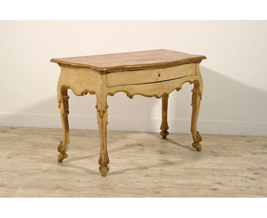 Consolle in legno laccato e dorato, Marche, primi anni del XVIII secolo, Epoca barocca