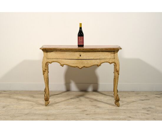 Consolle in legno laccato e dorato, Marche, primi anni del XVIII secolo, Epoca barocca