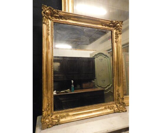 specc346 - mirror in gilded wood, 19th century, measuring cm l 73 xh 85     