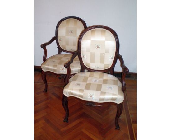 pair of eighteenth-century Genoese armchairs     