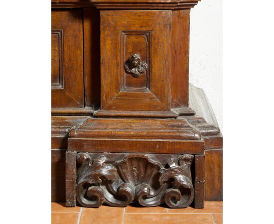 17th-century walnut wardrobe from Northern Italy.