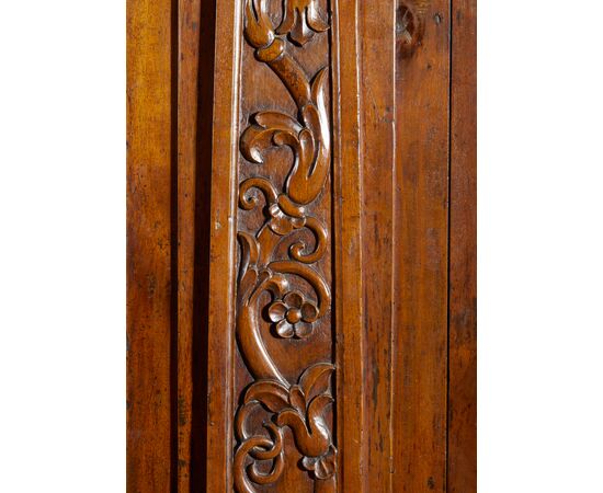 17th-century walnut wardrobe from Northern Italy.