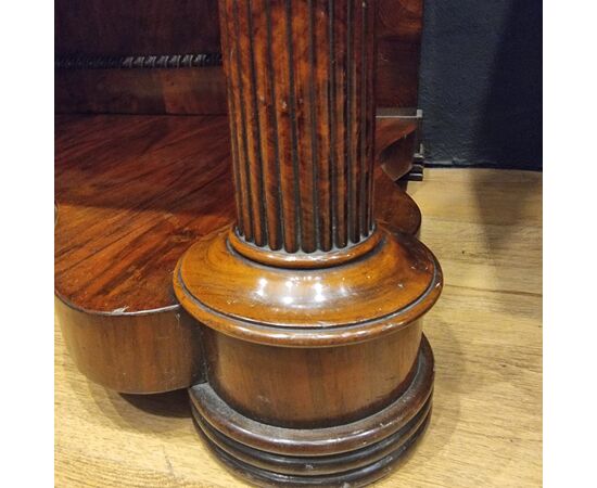 Pair of walnut consoles Carlo X 1820 with mirrors