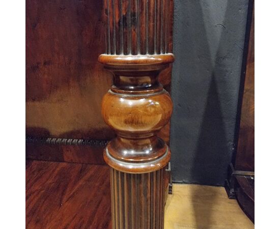 Pair of walnut consoles Carlo X 1820 with mirrors