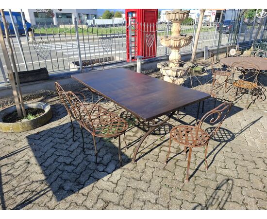 Rectangular iron table 100x200 H 77