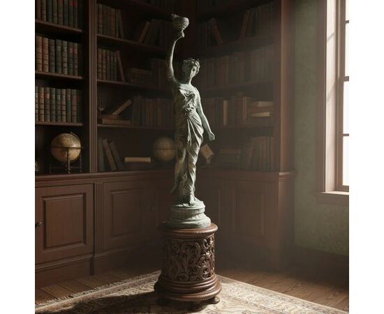 
Scultura Femminile in Bronzo Patinato