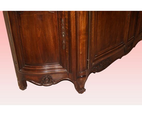 Magnifica grande credenza stile Provenzale del 1800 con piano in marmo bianco venato