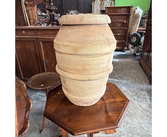 Antique large Tuscan Orcio vase from the early 1900s, terracotta, Siena – Petroio, Nenzi Company, marked H 70.