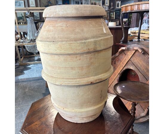 Antique large Tuscan Orcio vase from the early 1900s, terracotta, Siena – Petroio, Nenzi Company, marked H 70.