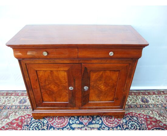 Louis Philippe style mid-19th century walnut cappuccino sideboard, restored, cm L123xP56xH107