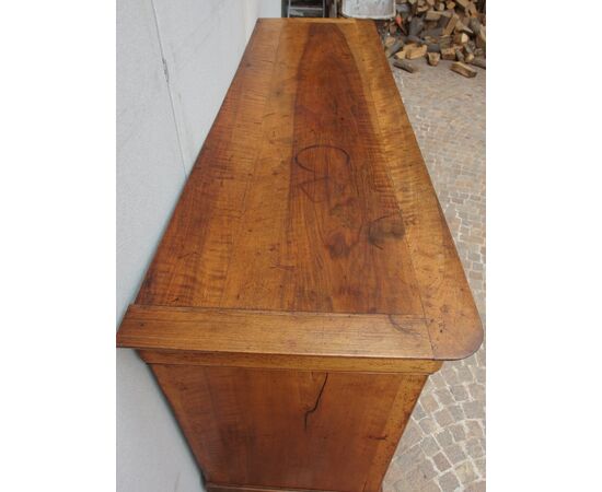 LOUIS PHILIPPE CAPUCHIN STYLE WALNUT 4-DOOR SIDEBOARD, FRANCE, RESTORED, cm L192xP57xH103