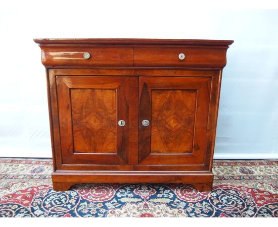 Louis Philippe style mid-19th century walnut cappuccino sideboard, restored, cm L123xP56xH107
