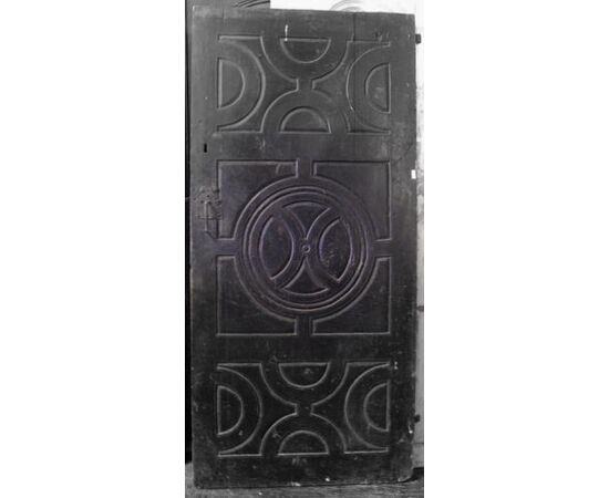 ptir250 porta rustica nera decorata mis.  h190 x larg. 88cm
