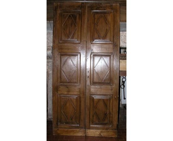 pti433 ancient door with diamond walnut vintage 700 mis. H205 x 102cm