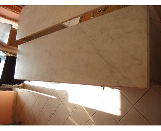NEO-CLASSICAL FIREPLACE IN CARRARA MARBLE, FRANCE, 19TH CENTURY, L127xP35xH106 cm