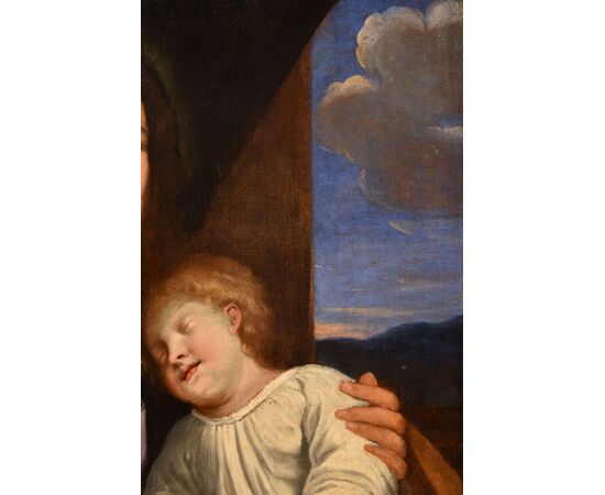 Gesù con il figlio del committente, Giovan Battista Salvi (1609 - 1685) cerchia/seguace