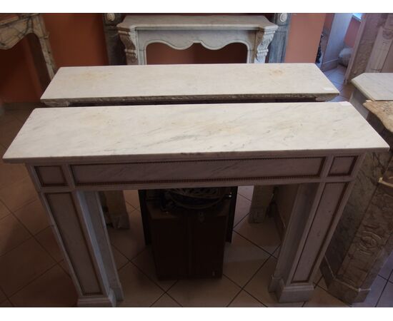 WHITE CARRARA MARBLE FIREPLACES EMPIRE STYLE 19th CENTURY